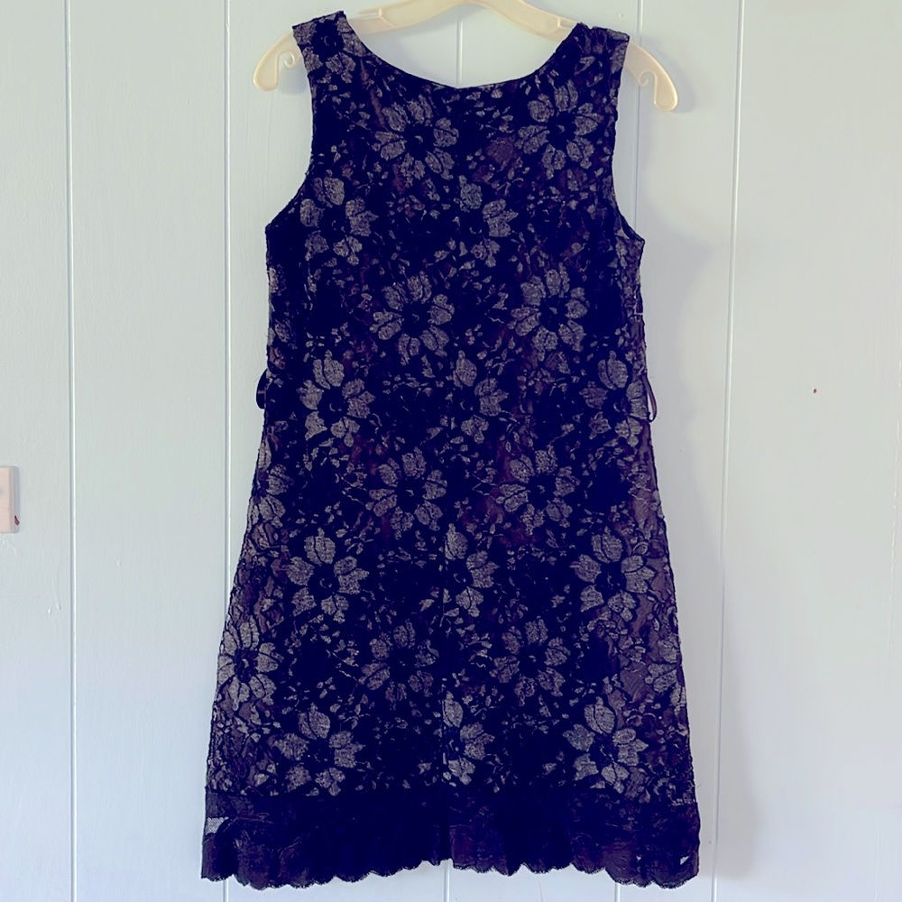 Made in Italy black lace mini sheath dress